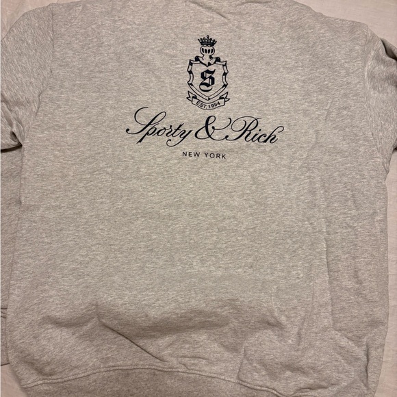 Sporty & Rich Light Gray Crewneck Sweater - Picture 2 of 3